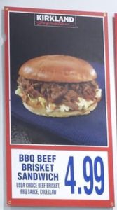 Costco BBQ Beef Brisket Sandwich Menu Item