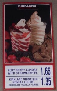 Costco Very Berry Sundae and Nonfat Yogurt Menu Item